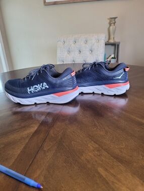 Hoka  One one Navy with Coral Accent Women's Running Shoes